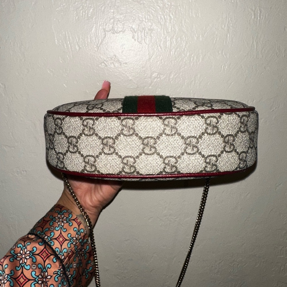 Gucci Ophidia Beige and Burgundy Shoulder Bag - Picture 7 of 11
